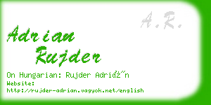 adrian rujder business card